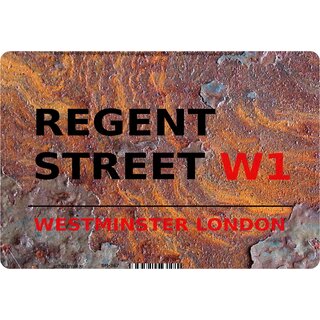 Schild "Regent Street W1 Steinoptik" 20 x 30 cm 