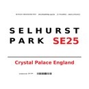 Schild "Selhurst Park SE25 weiß" 20 x 30 cm 