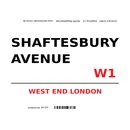 Schild "Shaftesbury Avenue W1 weiß" 20 x...