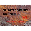 Schild "Shaftesbury Avenue W1 Steinoptik" 20 x...