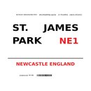 Schild "St. James Park NE1 weiß" 20 x 30 cm