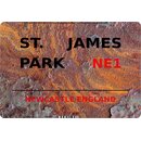 Schild "St. James Park NE1 Steinoptik" 20 x 30 cm 
