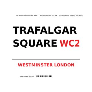 Schild "Trafalgar Square WC2 weiß" 20 x 30 cm 