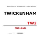Schild "Twickenham TW2 weiß" 20 x 30 cm