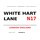 Schild "White Hart Lane N17 weiß" 20 x 30 cm 