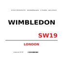Schild "Wimbledon SW19 weiß" 20 x 30 cm 