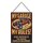 Schild Spruch "My garage, my rules, stays in garage" 20 x 30 cm Blechschild mit Kordel