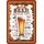 Schild Spruch "How to order a beer around the world, beer please" Ziegelsteine 20 x 30 cm