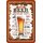 Schild Spruch "How to order a beer around the world, beer please" Ziegelsteine 20 x 30 cm 