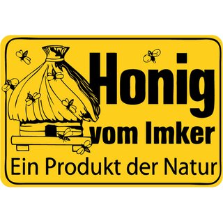 Schild Spruch "Honig vom Imker, ein Produkt der Natur" 20 x 30 cm 