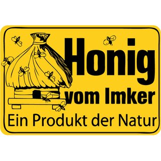 Schild Spruch "Honig vom Imker, ein Produkt der Natur" 20 x 30 cm