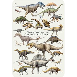 Schild Spruch "Dinosaurs of the Cretaceous Period" 20 x 30 cm 