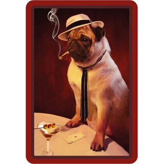 Schild Motiv "Hund mit Zigarre und Martini" 20 x 30 cm 