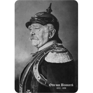 Schild Motiv "Otto von Bismarck 1815-1898" Portrait schwarz weiß 20 x 30 cm 