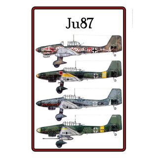 Schild Motiv "Ju87" Flugzeug 20 x 30 cm 