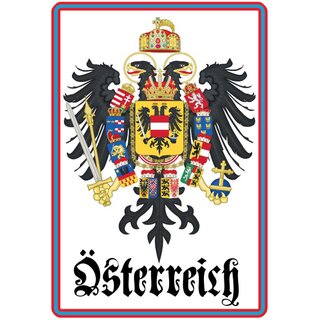 Schild Wappen "Österreich" Land Adler 20 x 30 cm 