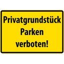 Schild Spruch "Privatgrundstück, Parken...