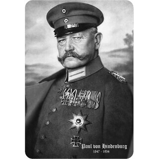 Schild Portrait "Paul von Hindenburg 1847-1934" schwarz weiß 20 x 30 cm 