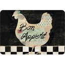 Schild Spruch "Bon Appetit" Hahn 20 x 30 cm 