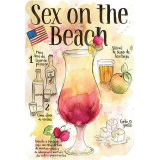 Schild Cocktailrezept "Sex on the Beach, Vodka" 20 x 30 cm 