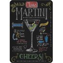 Schild Cocktailrezept Make a classic Martini 20 x 30 cm 