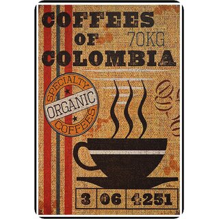 Schild Spruch "Coffees of colombia, organic" 20 x 30 cm