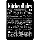 Schild Spruch "Kitchen rules, wash your hands, say...
