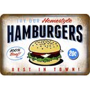 Schild Spruch Try our homesytle Hamburgers, best in town...