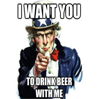 Schild Spruch "I want you to drink beer with me" 20 x 30 cm