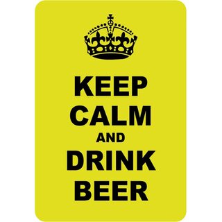 Schild Spruch "Keep calm and drink beer" 20 x 30 cm