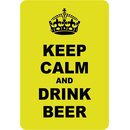 Schild Spruch "Keep calm and drink beer" 20 x...