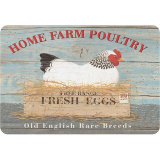Schild Motiv "Home Farm Poultry, old english rare breeds" Huhn 20 x 30 cm  