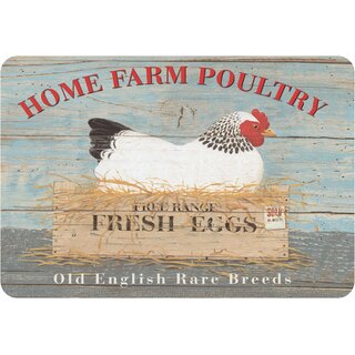 Schild Motiv "Home Farm Poultry, old english rare breeds" Huhn 20 x 30 cm