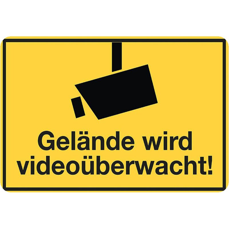 Hinweisschild "Gelände wird videoüberwacht" 20 x 30 cm, 9,49