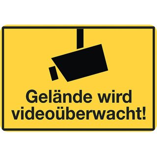 Hinweisschild "Gelände wird videoüberwacht" 20 x 30 cm 