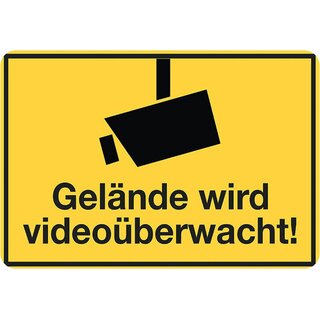 Hinweisschild "Gelände wird videoüberwacht" 20 x 30 cm