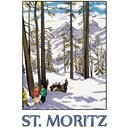 Schild Gemeinde "St. Moritz" Winter Schnee Ski...