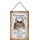 Schild Spruch "Norwegische Waldkatze, hübsch verspielt" 20 x 30 cm Blechschild mit Kordel