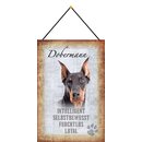 Schild Spruch "Dobermann, intelligent...