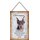 Schild Spruch "Dobermann, intelligent selbstbewusst" Hund 20 x 30 cm Blechschild mit Kordel