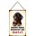 Schild Spruch "Dieses Haus bewacht ein Dackel" Hund 20 x 30 cm Blechschild mit Kordel