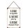 Schild Spruch "Lebe Augenblick, Lache, Liebe mit Herzen" 20 x 30 cm Blechschild mit Kordel