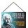 Schild Spruch "Genieße Zeit, lebst nur jetzt heute" Einstein blau 20 x 30 cm Blechschild mit Kordel