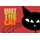Schild Spruch "Meet the cat" rot 20 x 30 cm