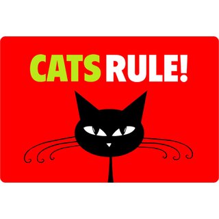 Schild Spruch "Cats rule!" 20 x 30 cm 