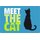 Schild Spruch "Meet the cat" blau 20 x 30 cm 