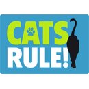 Schild Spruch "Cats Rule" blau 20 x 30 cm