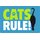 Schild Spruch "Cats Rule" blau 20 x 30 cm 