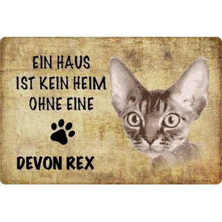 Schild Spruch "kein Heim Devon Rex" 20 x 30 cm 