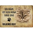 Schild Spruch "kein Heim ohne Selkirk Rex" 20 x...